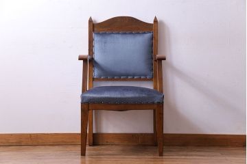 レトロ家具　昭和レトロ　古い木の質感が趣き深いチャーチチェア(椅子、アームチェア)(2)