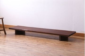 アンティーク家具　大正昭和初期　素朴な味わいのある裁ち板(ローテーブル、ローボード、飾り台)