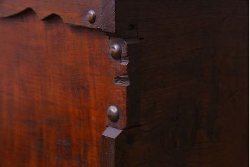 アンティーク雑貨　大正〜昭和初期　一枚板使用の贅沢な木箱(収納ケース、道具箱、ブランケットボックス)