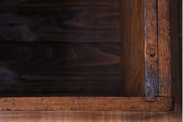 アンティーク雑貨　大正〜昭和初期　松材　落ち着いた色合いのシンプルな木箱(収納ケース、道具箱、ブランケットボックス)