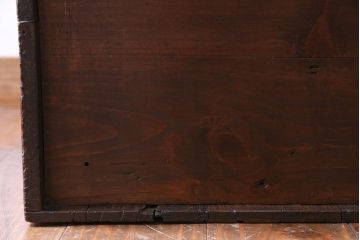 アンティーク雑貨　大正〜昭和初期　松材　落ち着いた色合いのシンプルな木箱(収納ケース、道具箱、ブランケットボックス)