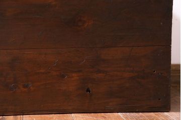 アンティーク雑貨　大正〜昭和初期　松材　落ち着いた色合いのシンプルな木箱(収納ケース、道具箱、ブランケットボックス)