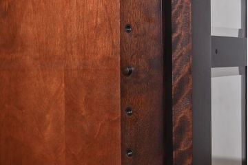 中古　北海道民芸家具　落ち着いた色味のブックケース(本箱、収納棚、戸棚)(定価41万円)(3)