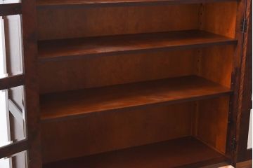 中古　北海道民芸家具　落ち着いた色味のブックケース(本箱、収納棚、戸棚)(定価41万円)(3)