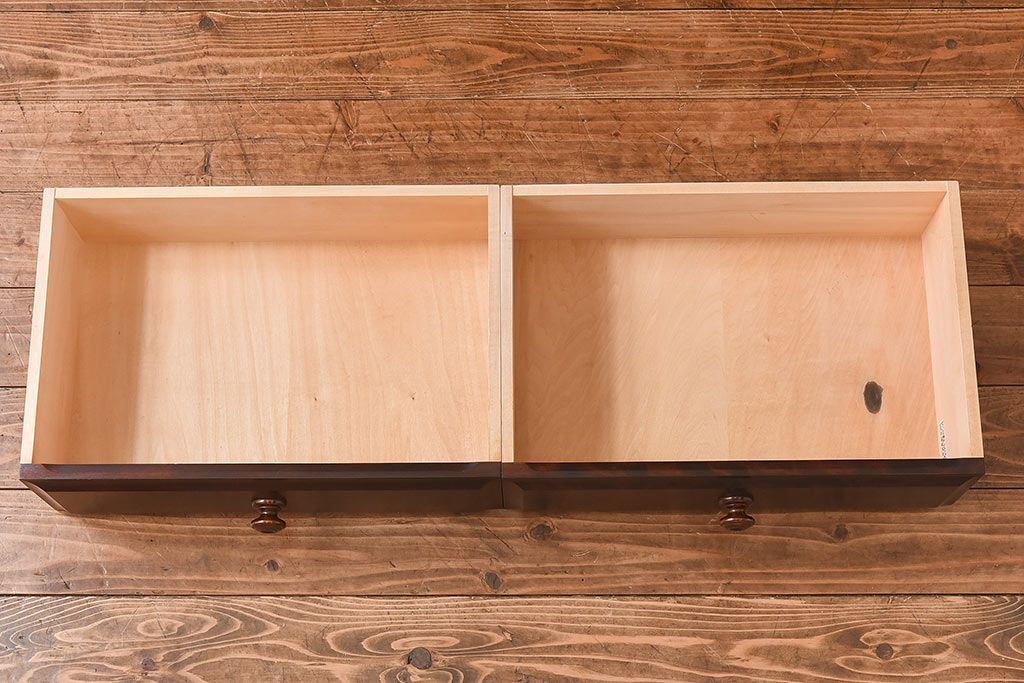 中古　北海道民芸家具　落ち着いた色味のブックケース(本箱、収納棚、戸棚)(定価41万円)(3)