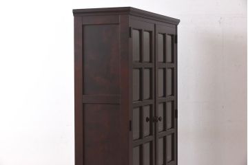 中古　北海道民芸家具　落ち着いた色味のブックケース(本箱、収納棚、戸棚)(定価41万円)(3)