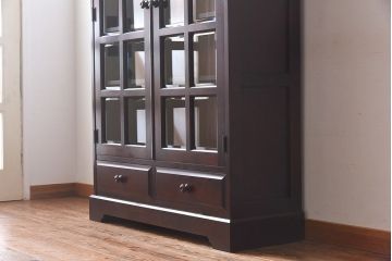 中古　北海道民芸家具　落ち着いた色味のブックケース(本箱、収納棚、戸棚)(定価41万円)(3)