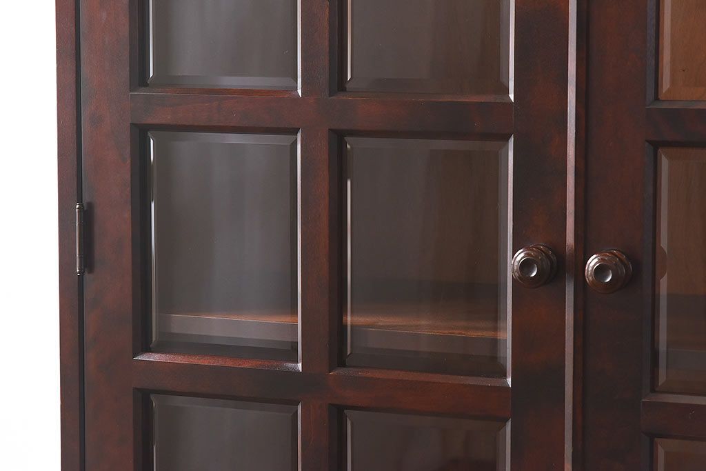 中古　北海道民芸家具　落ち着いた色味のブックケース(本箱、収納棚、戸棚)(定価41万円)(3)