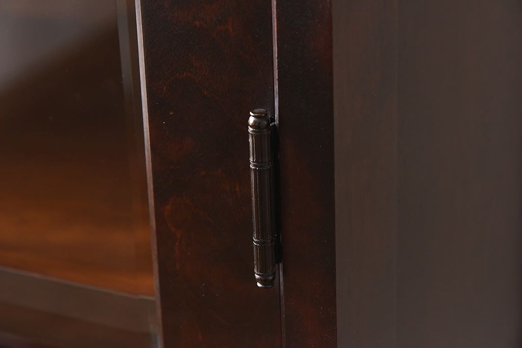 中古　北海道民芸家具　落ち着いた色味のブックケース(本箱、収納棚、戸棚)(定価41万円)(3)