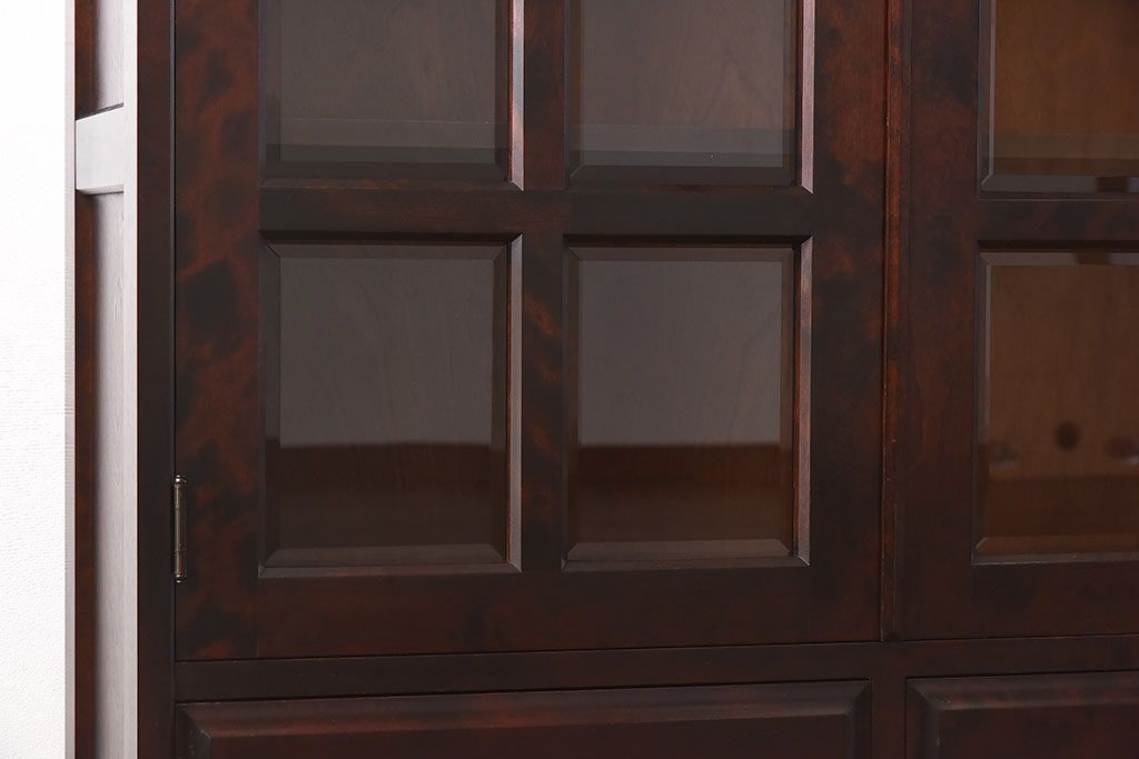 中古　北海道民芸家具　落ち着いた色味のブックケース(本箱、収納棚、戸棚)(定価41万円)(3)