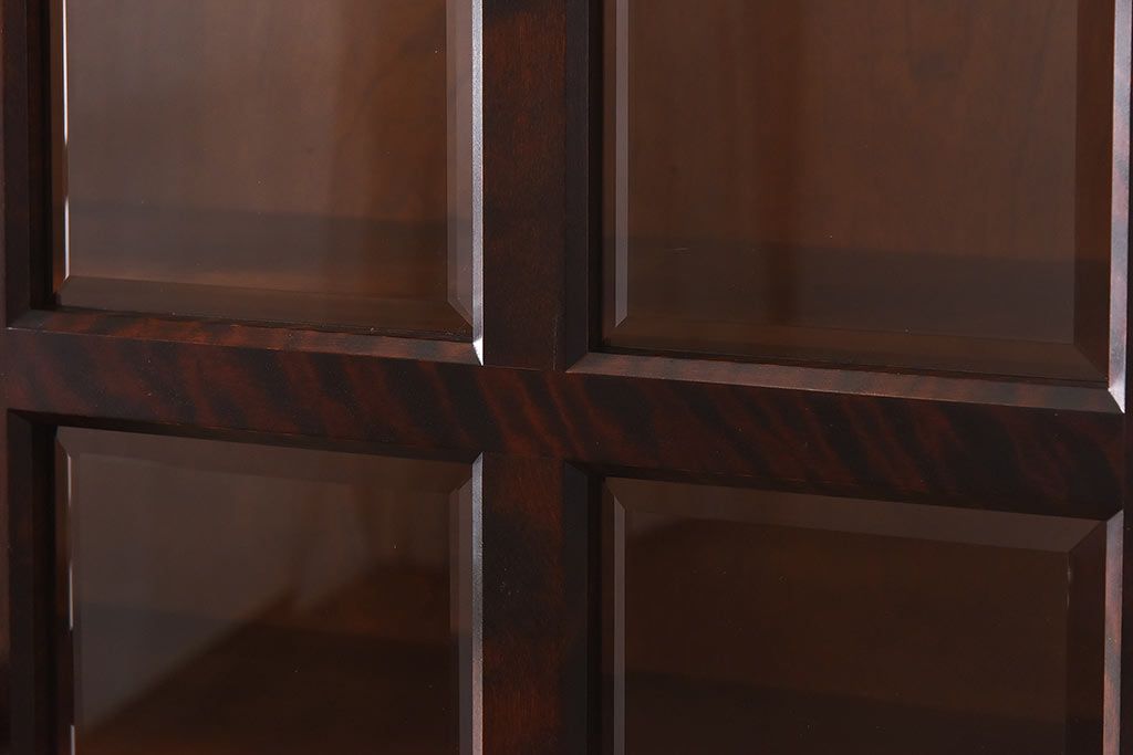 中古　北海道民芸家具　落ち着いた色味のブックケース(本箱、収納棚、戸棚)(定価41万円)(3)