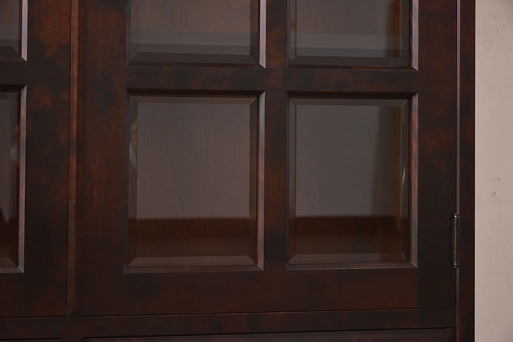 中古　北海道民芸家具　落ち着いた色味のブックケース(本箱、収納棚、戸棚)(定価41万円)(3)