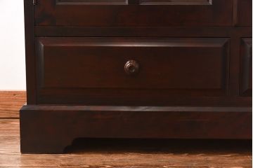 中古　北海道民芸家具　落ち着いた色味のブックケース(本箱、収納棚、戸棚)(定価41万円)(3)