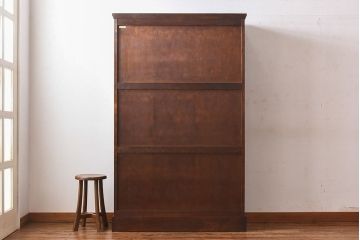 中古　北海道民芸家具　落ち着いた色味のブックケース(本箱、収納棚、戸棚)(定価41万円)(3)
