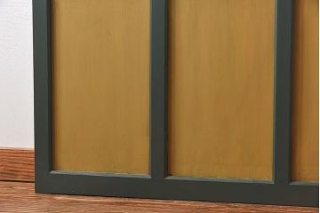 ペイント家具　色ガラス入り　レトロなカラーがおしゃれなガラス戸1枚(引き戸、建具)