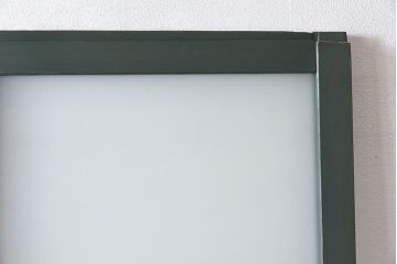 ペイント家具　色ガラス入り　レトロなカラーがおしゃれなガラス戸1枚(引き戸、建具)