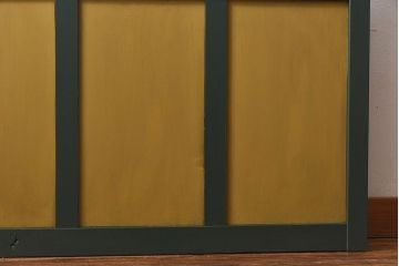 ペイント家具　色ガラス入り　レトロなカラーがおしゃれなガラス戸1枚(引き戸、建具)