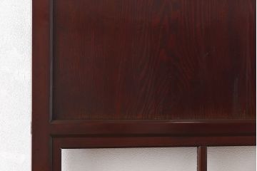 和製アンティーク　栗材使用　漆塗り　深みのある色合いが魅力のガラス帯戸(引き戸、建具)