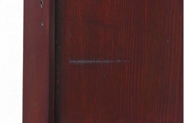 和製アンティーク　栗材使用　漆塗り　深みのある色合いが魅力のガラス帯戸(引き戸、建具)