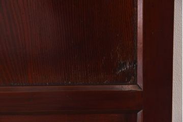 和製アンティーク　栗材使用　漆塗り　深みのある色合いが魅力のガラス帯戸(引き戸、建具)