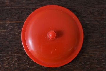 アンティーク雑貨　和製アンティーク　大正昭和期　戦前　プラスチック蓋の青色ガラス瓶(1)