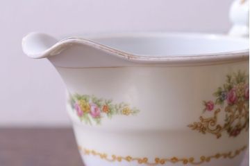アンティーク雑貨　中古　ノリタケ(Noritake)　上品な花柄のミルクピッチャー(クリーマー、ミルクポット)