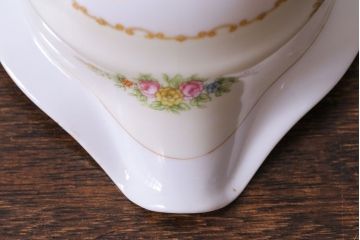 アンティーク雑貨　中古　ノリタケ(Noritake)　上品な花柄のミルクピッチャー(クリーマー、ミルクポット)