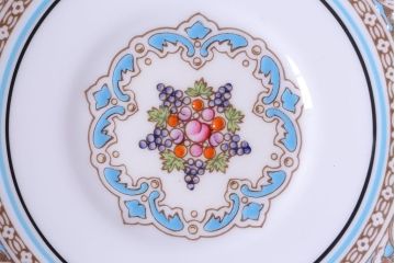 アンティーク雑貨　【T様ご成約】中古　イギリスWedgwood(ウェッジウッド)　FLORENTINE(フロレンティーン)　ターコイズ　カップ&ソーサー2客セット