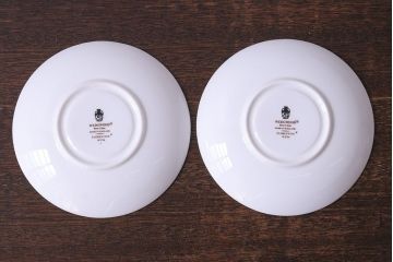 アンティーク雑貨　【T様ご成約】中古　イギリスWedgwood(ウェッジウッド)　FLORENTINE(フロレンティーン)　ターコイズ　カップ&ソーサー2客セット