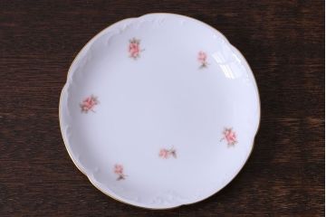 アンティーク雑貨　中古　大倉陶園　金彩　小さなバラ柄の小皿2枚セット(洋食器)