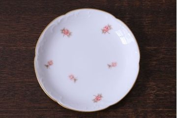 アンティーク雑貨　中古　大倉陶園　金彩　小さなバラ柄の小皿3枚セット(洋食器)