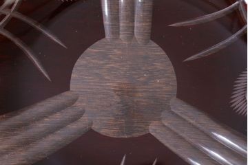 アンティーク雑貨　上品な雰囲気が漂う赤被せ切子ガラス大皿(和食器)