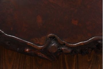 中古　特大　カリン材(花梨材)　鳥眼杢　木肌と木目が存在感を放つ座卓(定価約180万円)