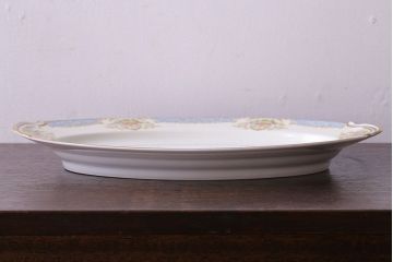 アンティーク雑貨　中古　ノリタケ(Noritake)　上品な花柄のオーバルプレート(大皿、洋食器)