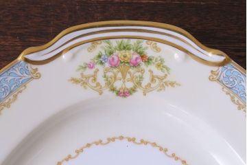 アンティーク雑貨　中古　ノリタケ(Noritake)　上品な花柄のオーバルプレート(大皿、洋食器)