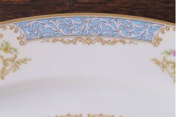 アンティーク雑貨　中古　ノリタケ(Noritake)　上品な花柄のオーバルプレート(大皿、洋食器)