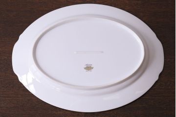 アンティーク雑貨　中古　ノリタケ(Noritake)　上品な花柄のオーバルプレート(大皿、洋食器)