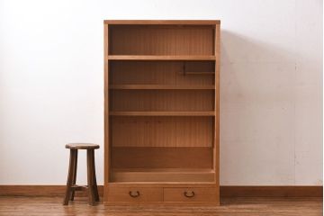 中古　木の質感が味わい深い茶水屋(置き水屋、戸棚、食器棚、茶棚)(1)