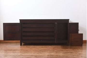 中古　松本民芸家具　リメイク　脚付きリビングボード(サイドボード、チェスト)