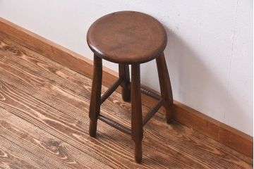 アンティーク雑貨　大正〜昭和初期　ブナ材　レトロなお部屋にぴったりのスツール(椅子、チェア、花台)