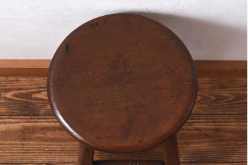 アンティーク雑貨　大正〜昭和初期　ブナ材　レトロなお部屋にぴったりのスツール(椅子、チェア、花台)