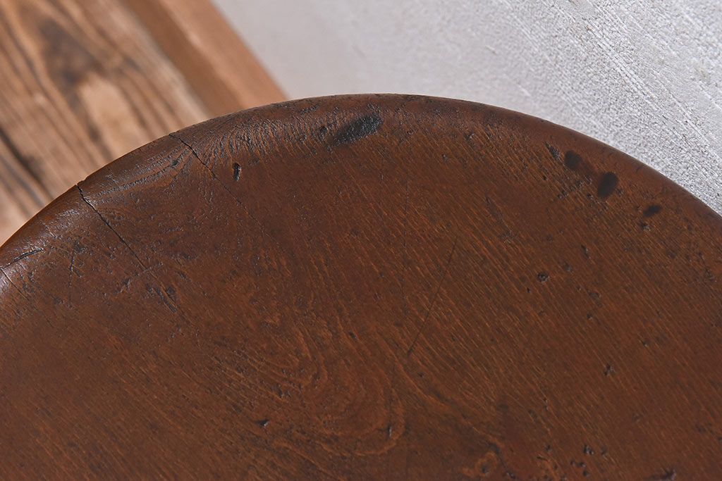 アンティーク雑貨　大正〜昭和初期　ブナ材　レトロなお部屋にぴったりのスツール(椅子、チェア、花台)