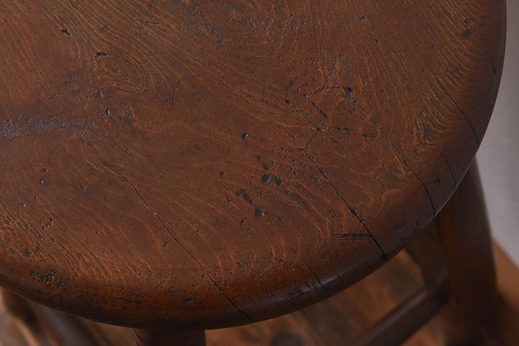 アンティーク雑貨　大正〜昭和初期　ブナ材　レトロなお部屋にぴったりのスツール(椅子、チェア、花台)