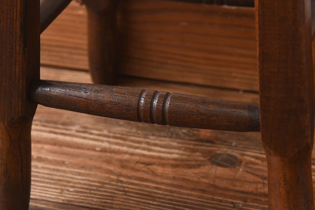 アンティーク雑貨　大正〜昭和初期　ブナ材　レトロなお部屋にぴったりのスツール(椅子、チェア、花台)