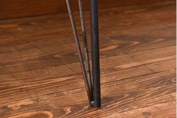ケヤキ一枚板　古材リメイクの鉄脚ローテーブル(サイドテーブル、カフェテーブル)