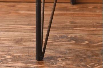 ケヤキ一枚板　古材リメイクの鉄脚ローテーブル(サイドテーブル、カフェテーブル)