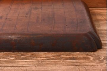 アンティーク雑貨　大正〜昭和初期　大胆な彫りの特大サイズ高級くりぬき盆(和盆、トレー)