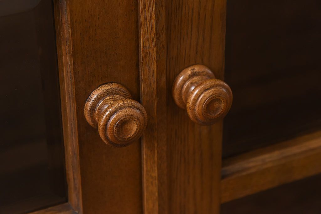 中古　北海道民芸　明るい色味がめずらしい!ナラ材のサイドボード(収納棚、キャビネット)(定価38万円)