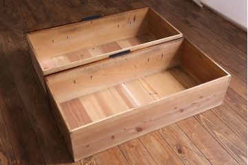 アンティーク家具　和製アンティーク　鉄脚付き　和モダンなローチェスト(箪笥ローボード、衣装箪笥、引き出し)