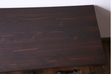 アンティーク家具　和製アンティーク　鉄脚付き　和モダンなローチェスト(箪笥ローボード、衣装箪笥、引き出し)